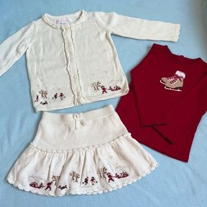 Janie and Jack Holiday Skater Set Sz 12-18 mos